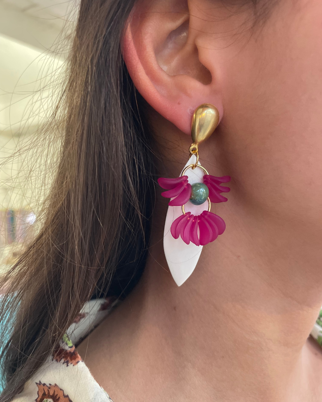Brincos Buganvília Rosa