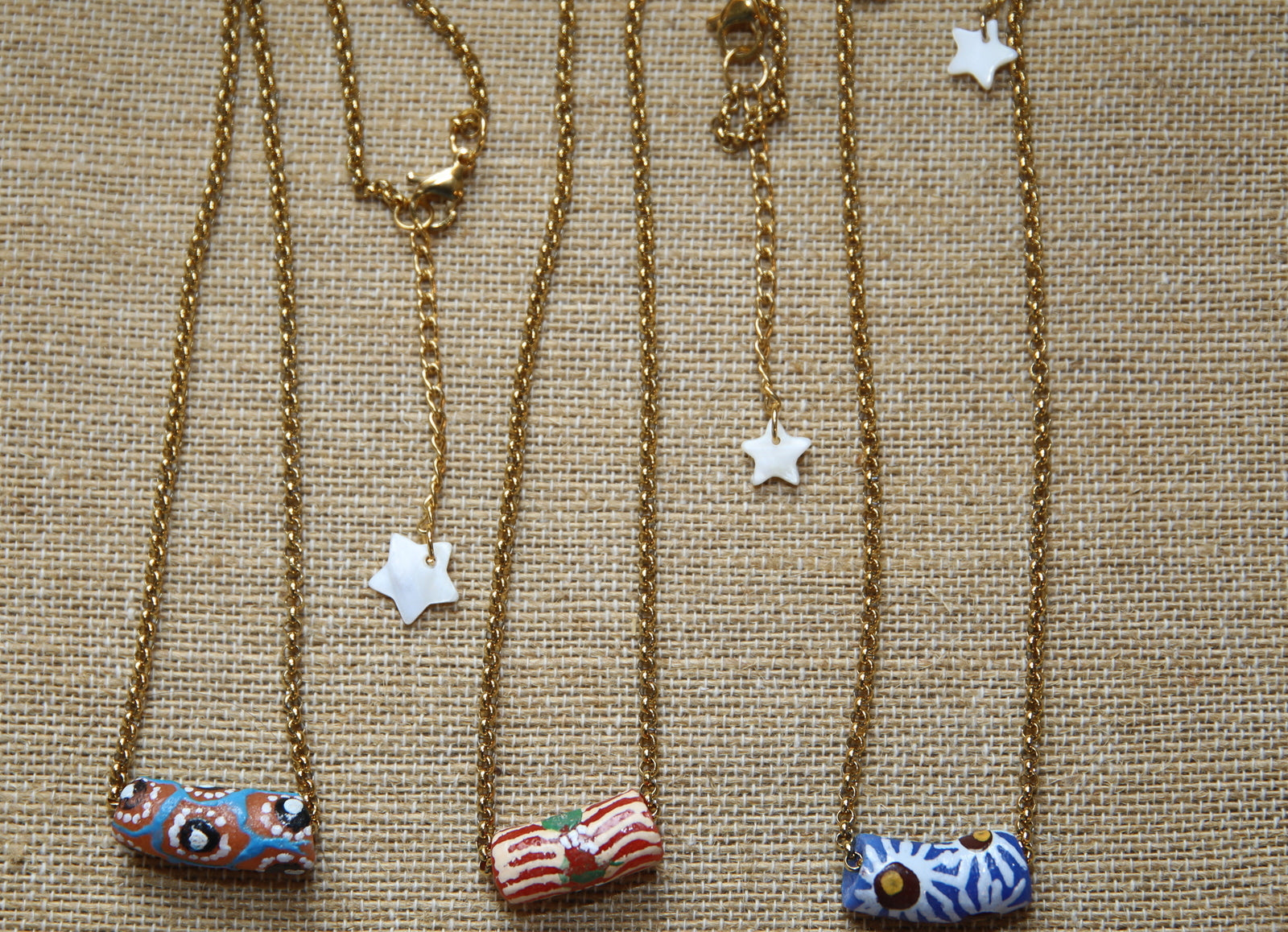 Colar tubo vidro reciclado