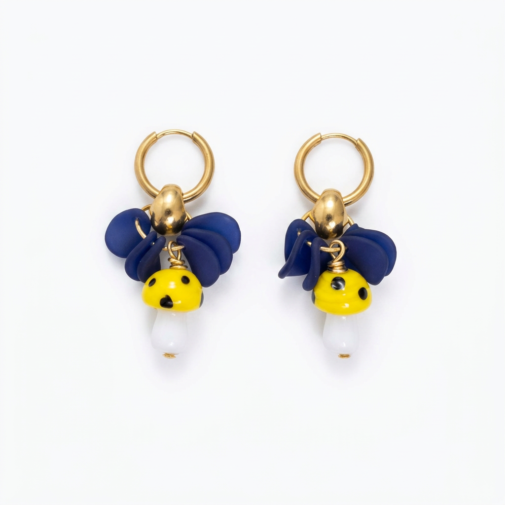 Argolas Mushrooms amarelas em fundo branco