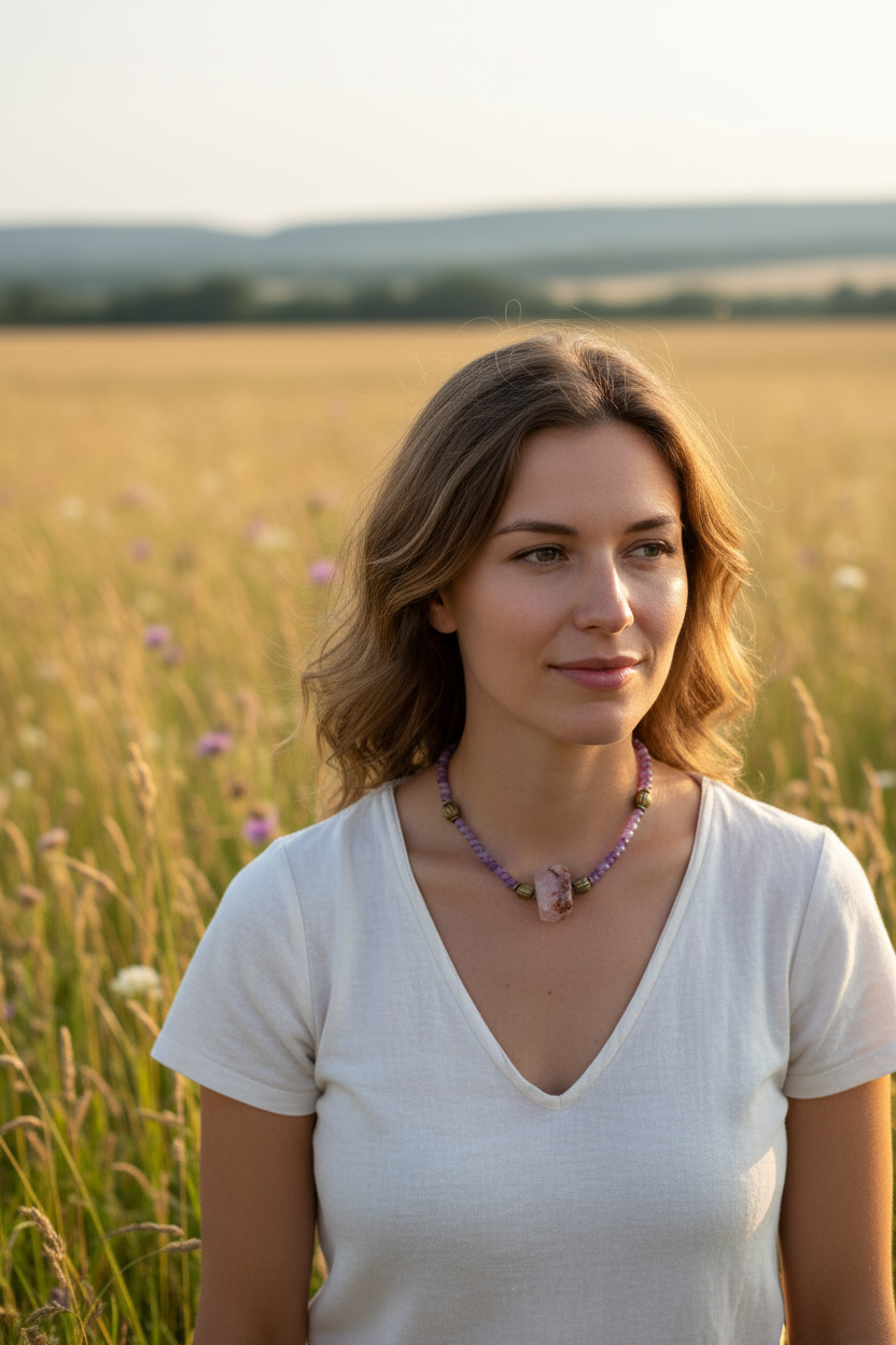 Colar curto junto ao pescoço