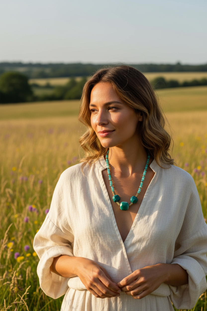 Colar em ambiente campestre