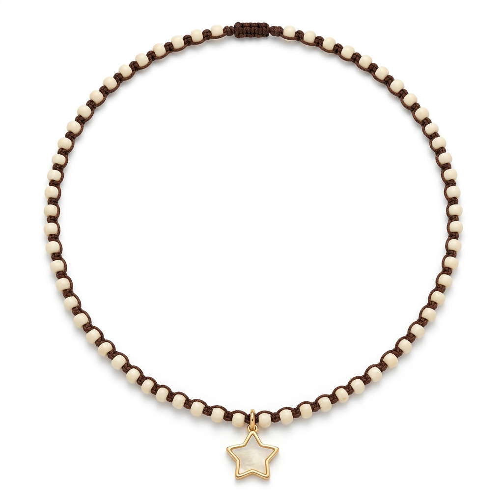 Colar Sofia de howlite, em fundo branco