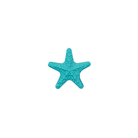 Colar Summer Star de aço com estrela de resina, estrela turquesa, em fundo branco