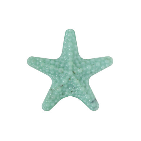 Colar Summer Star de aço com estrela de resina, estrela verde-água, em fundo branco