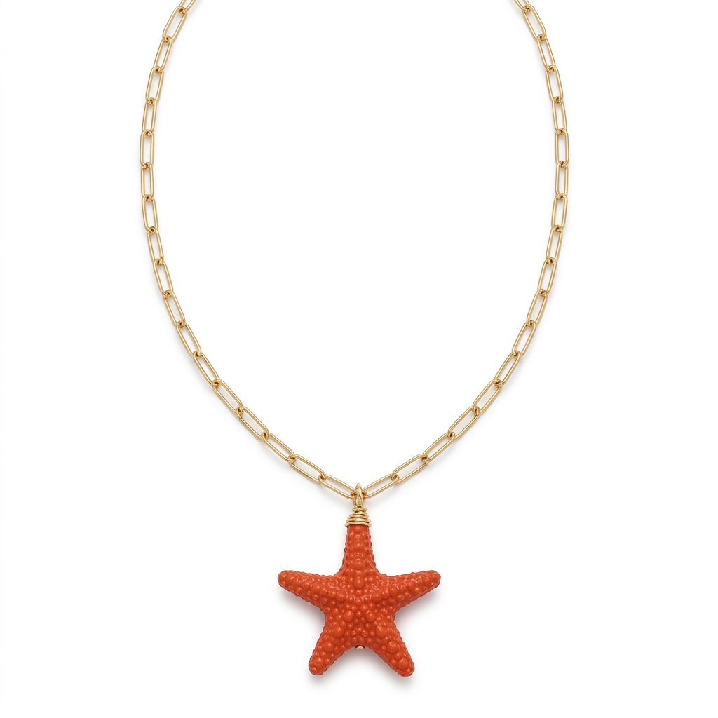 Colar Summer Star Pipoca 2026 laranja em fundo branco