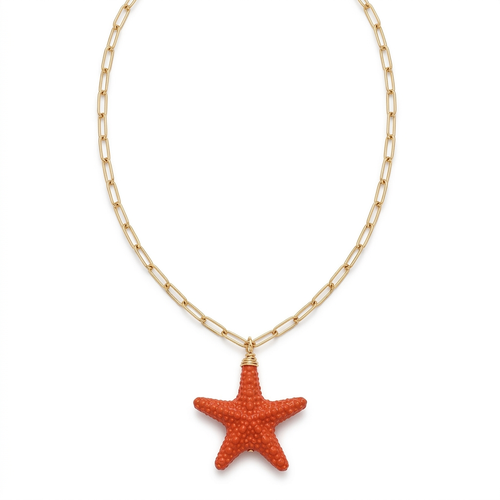 Colar Summer Star Pipoca 2026 laranja em fundo branco