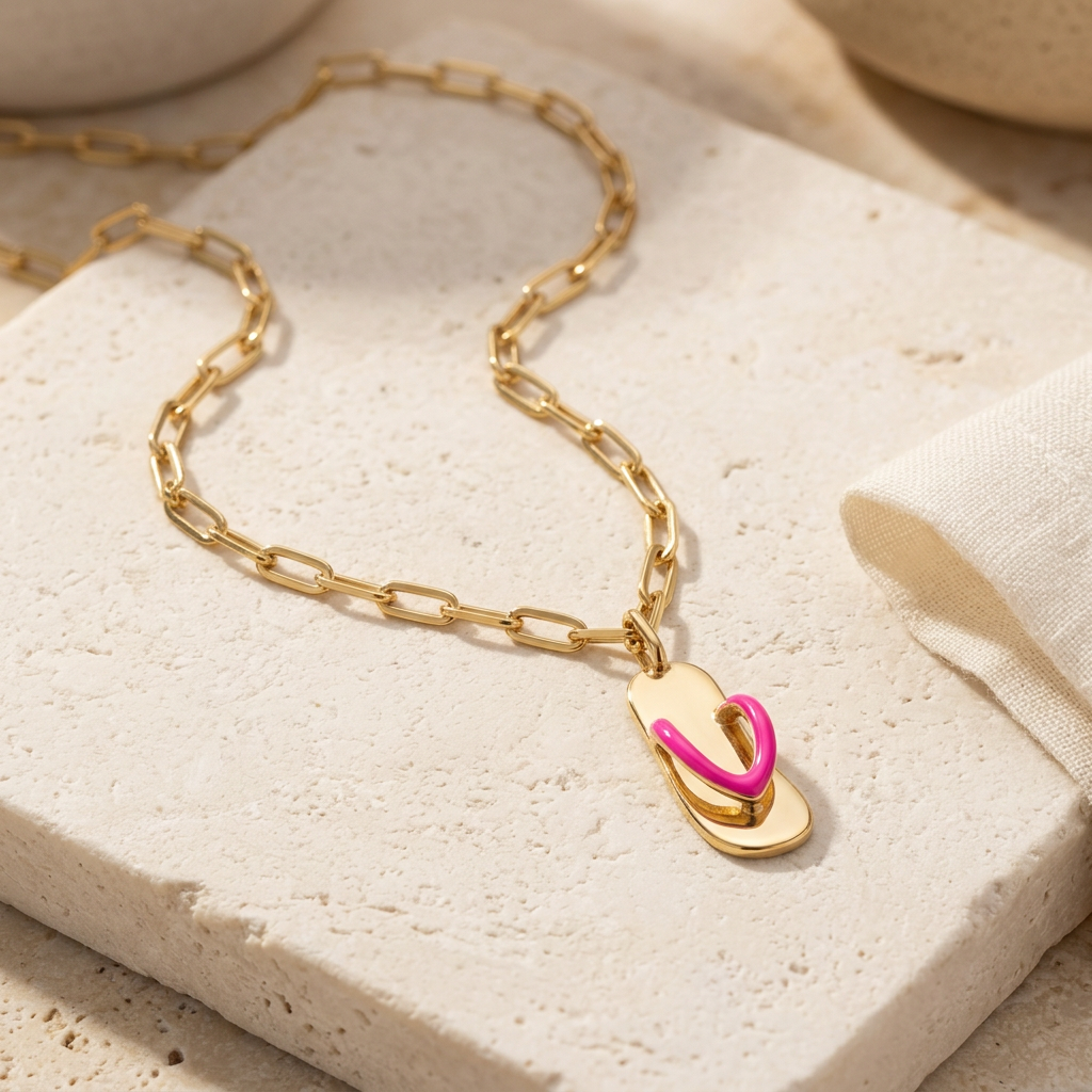 Still life do Colar Havaiana dourado